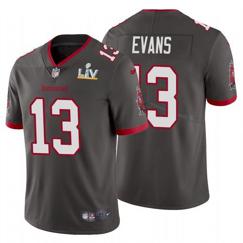 Men's Tampa Bay Buccaneers #13 Mike Evans Grey 2021 Super Bowl LV Limited Stitched Jersey